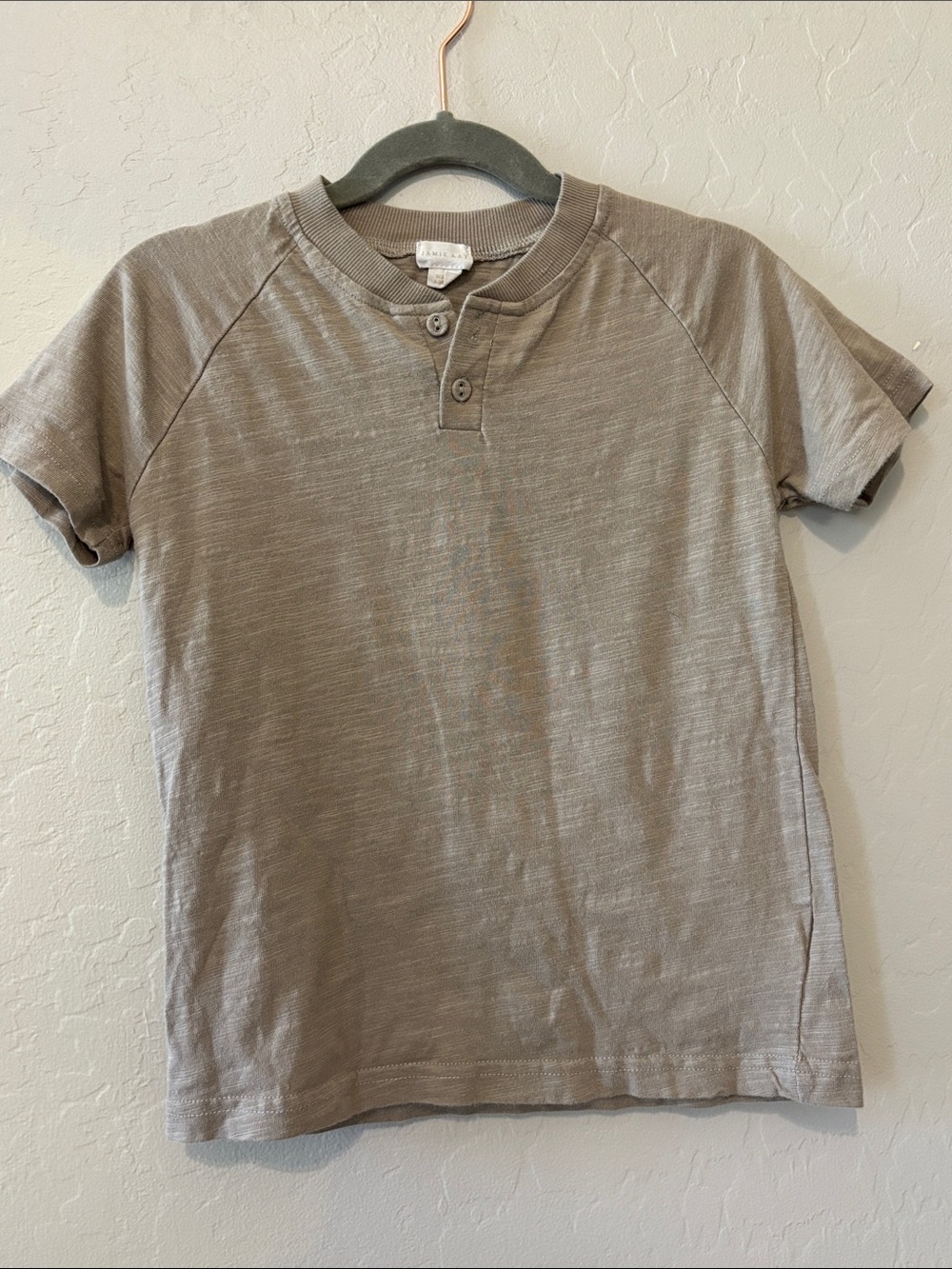 Jamie Kay Short Sleeve Henley Tee - Taupe